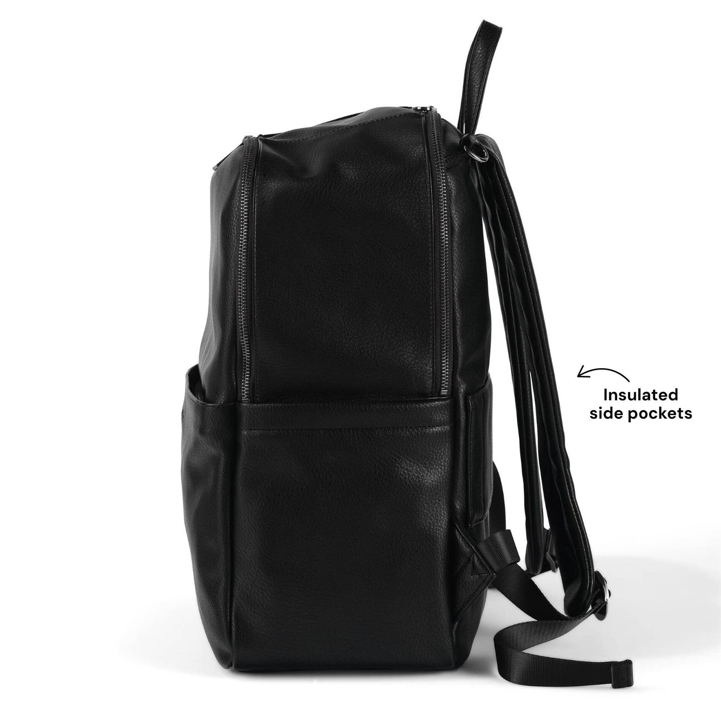 Multitasker Nappy Backpack - Black Vegan Leather