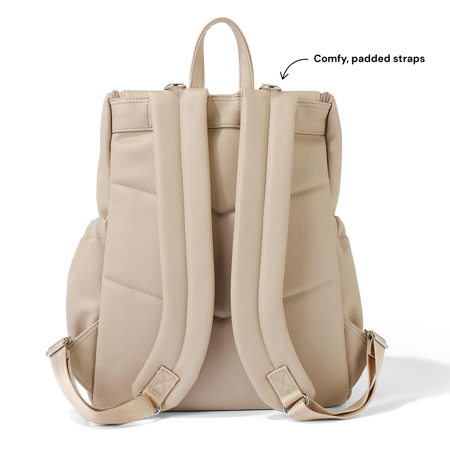 Signature Nappy Backpack - Oat Dimple Vegan Leather