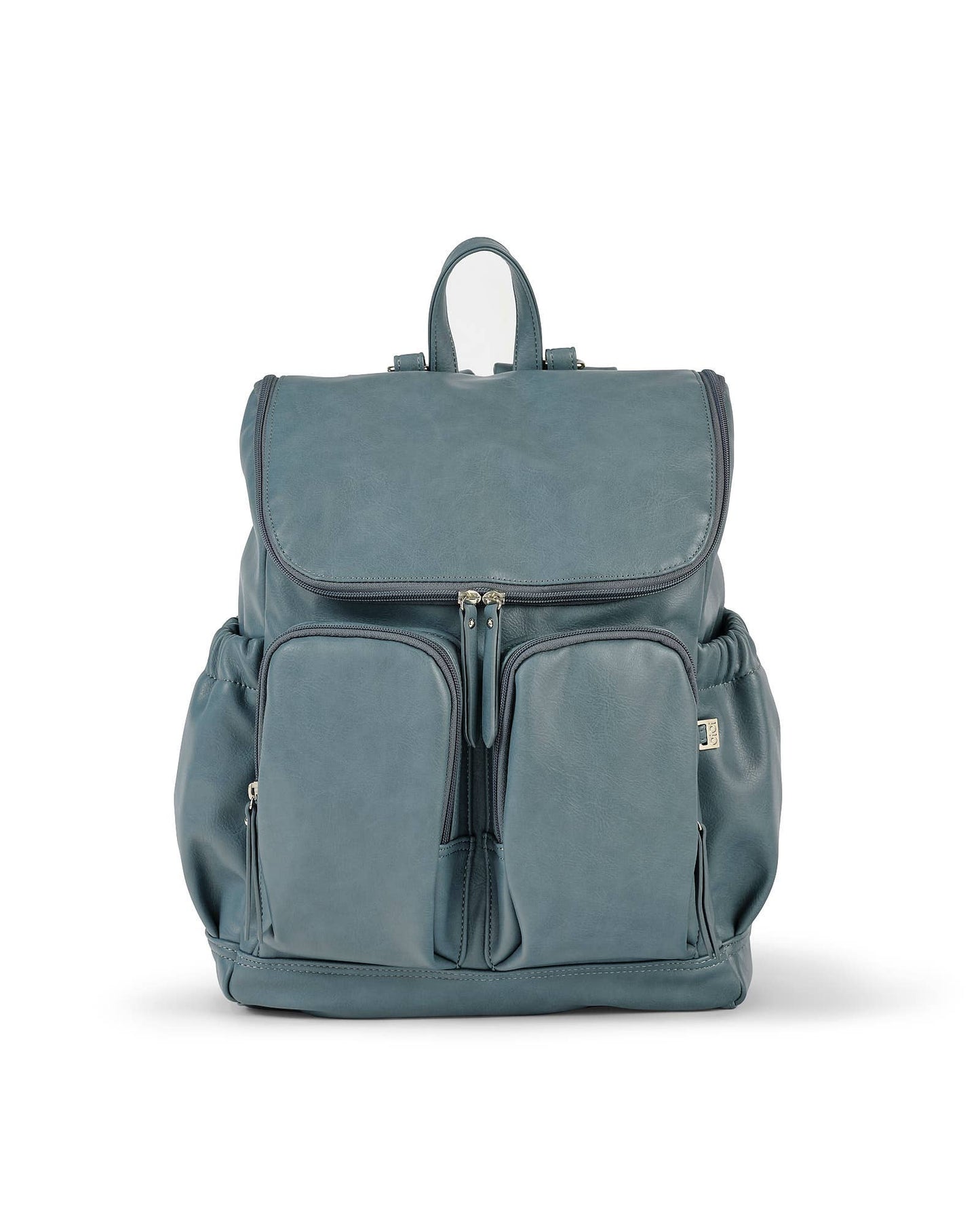 Signature Nappy Backpack - Stone Blue Vegan Leather