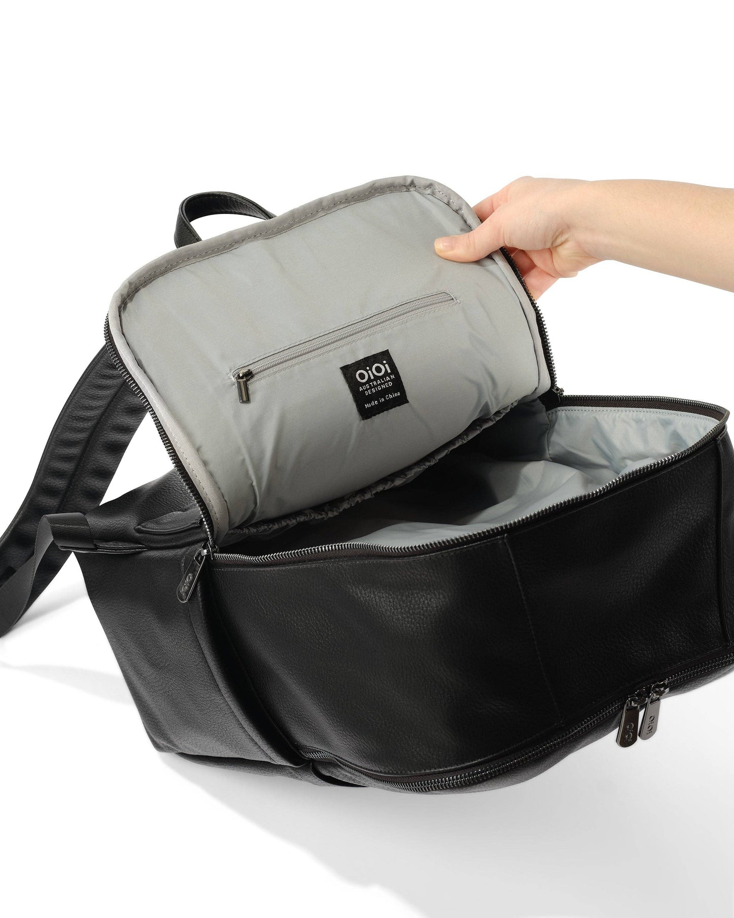 Multitasker Nappy Backpack - Black Vegan Leather