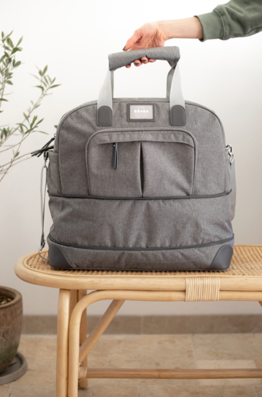 BEABA Amsterdam II Expandable Travel Changing Bag Heather Grey