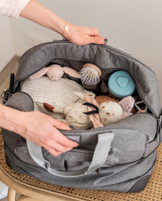 BEABA Amsterdam II Expandable Travel Changing Bag Heather Grey