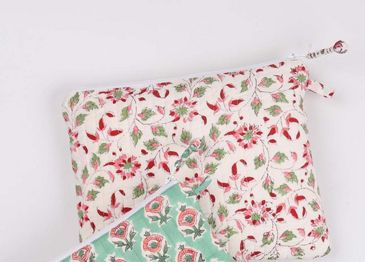 Large Green & Red Wash Bag