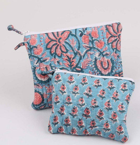 Large Blue & Pink Wash Bag