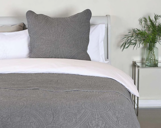 Charcoal Quilted Bedspread