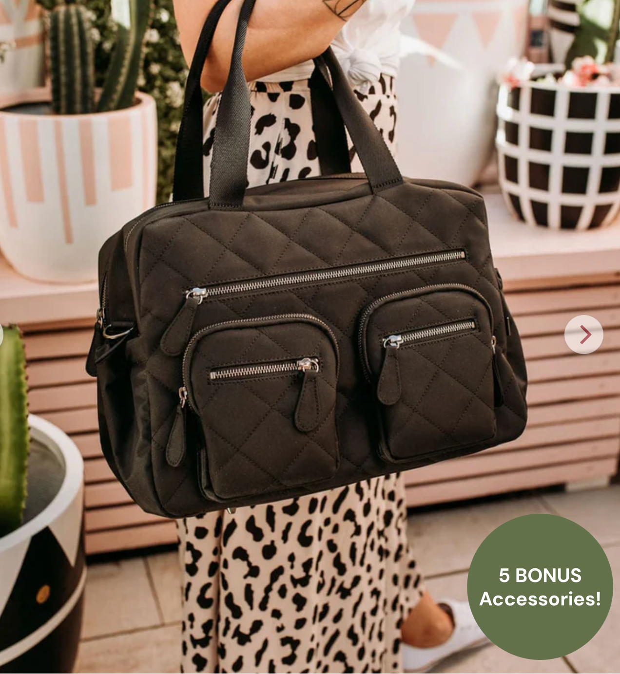 Carry All Nappy Bag - Black Diamond Quilt