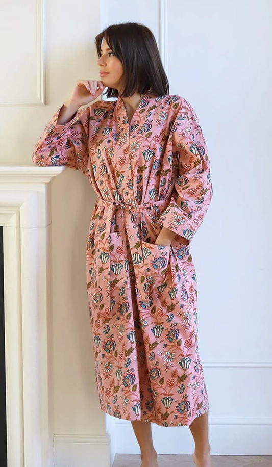 DUSKY PINK FLORAL GOWN