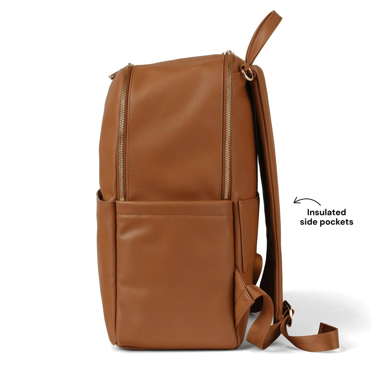 Multitasker Nappy Backpack - Chestnut Brown Vegan Leather