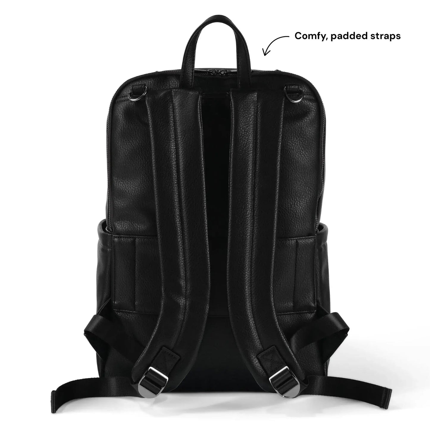 Multitasker Nappy Backpack - Black Vegan Leather