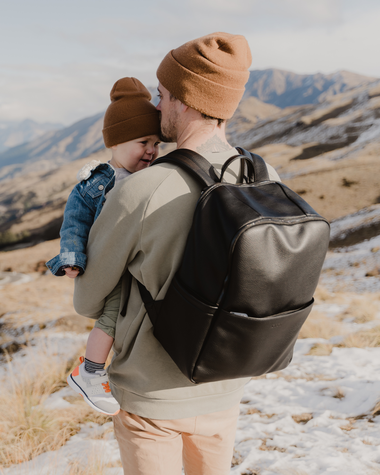 Multitasker Nappy Backpack - Black Vegan Leather