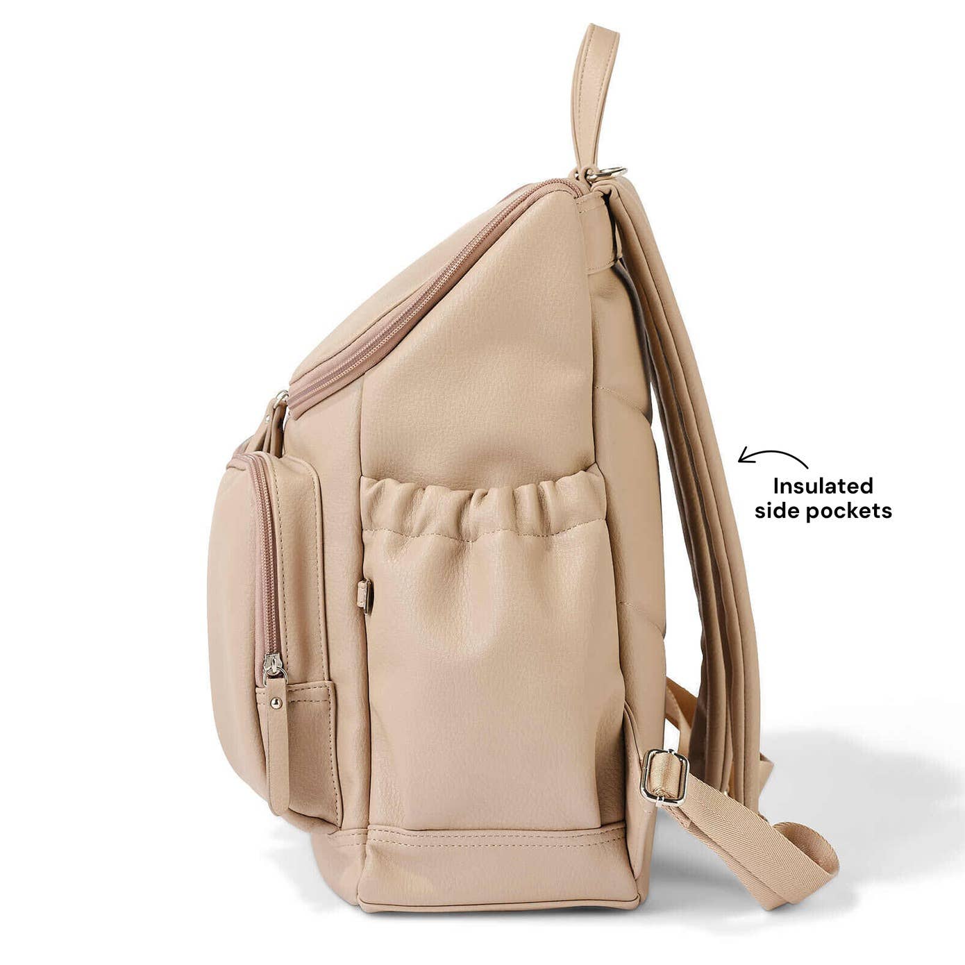 Signature Nappy Backpack - Oat Dimple Vegan Leather