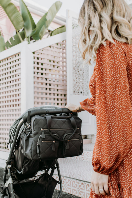 Carry All Nappy Bag - Black Diamond Quilt