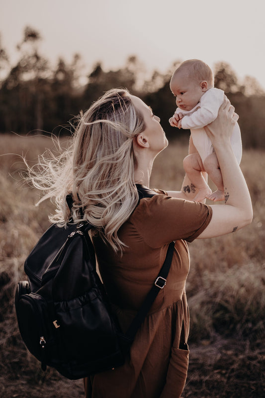 Signature Nappy Backpack - Black Vegan Leather