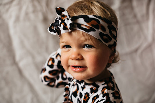 OiOi Top Knot In Natural Leopard-OiOi