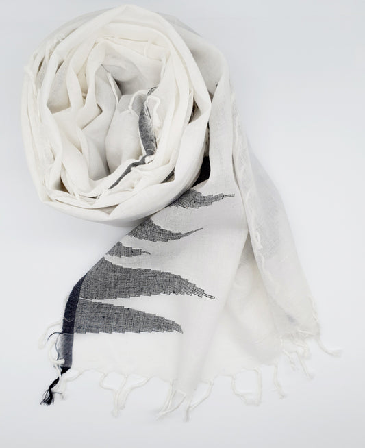 Dark Grey/Off White Graphic Scarf