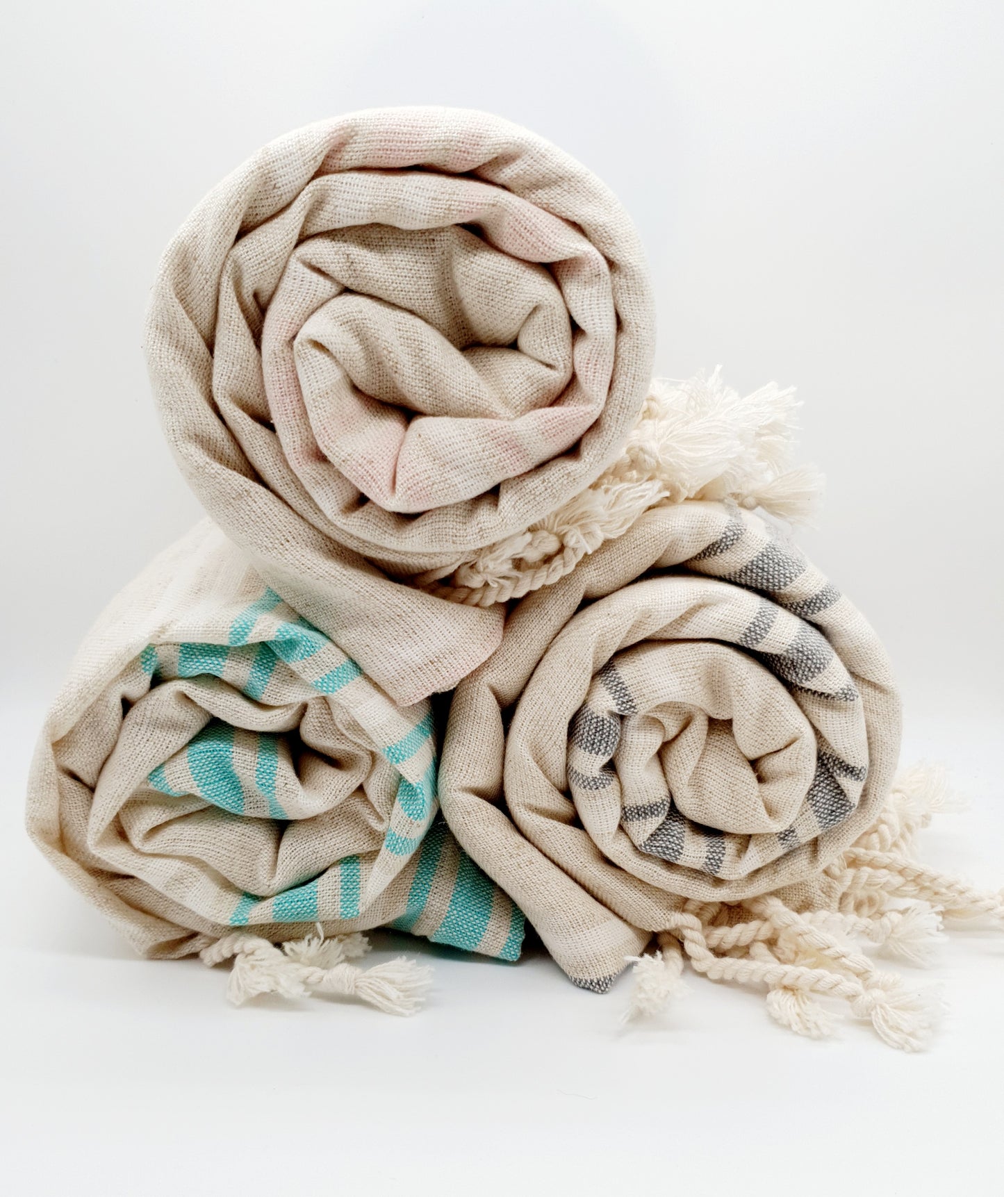 Large Dune Linen Towel PINK