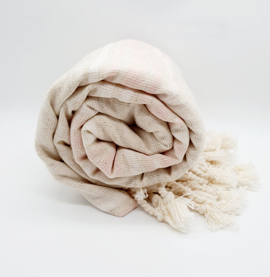 Large Dune Linen Towel PINK