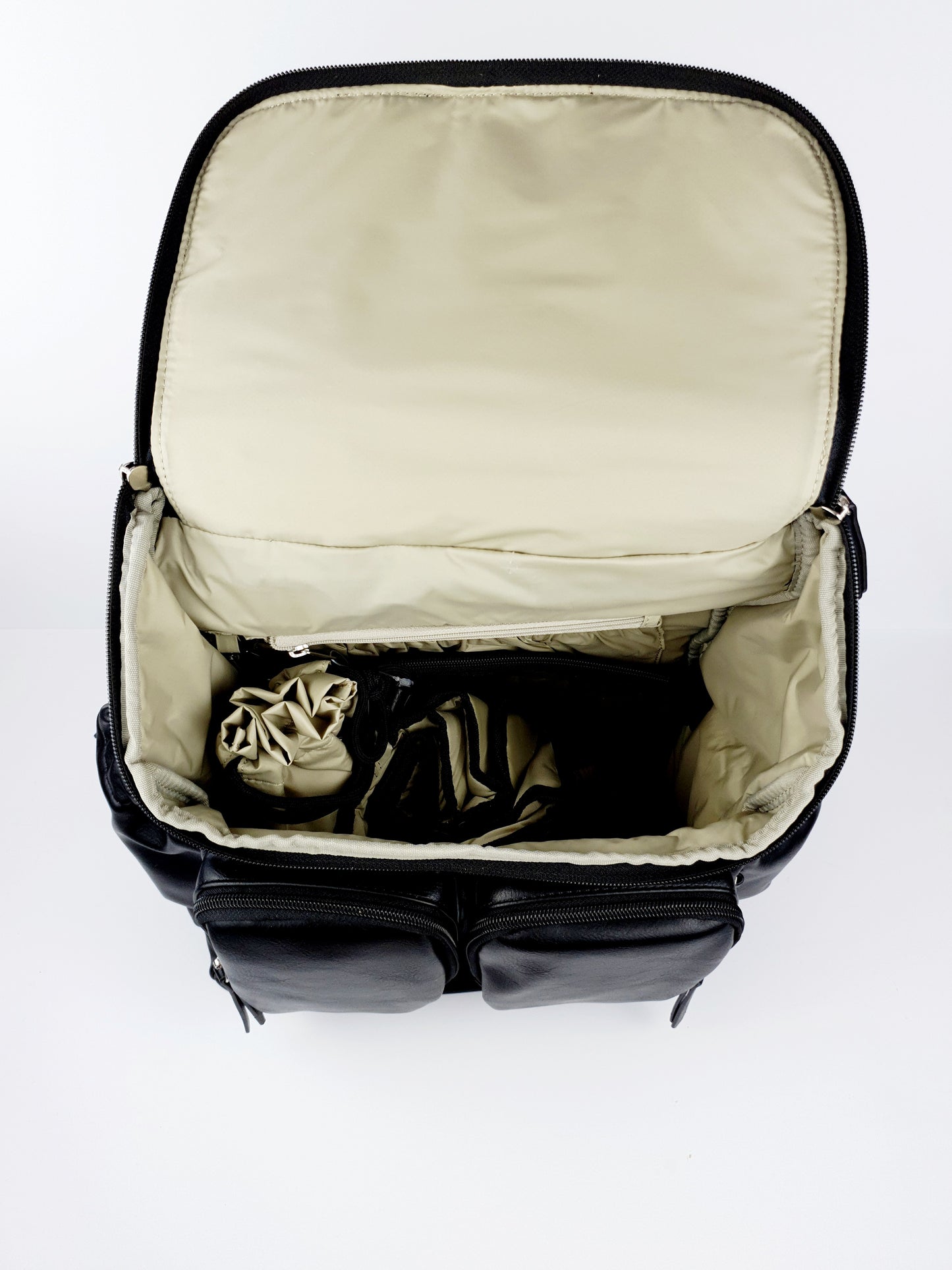 Signature Nappy Backpack - Black Vegan Leather