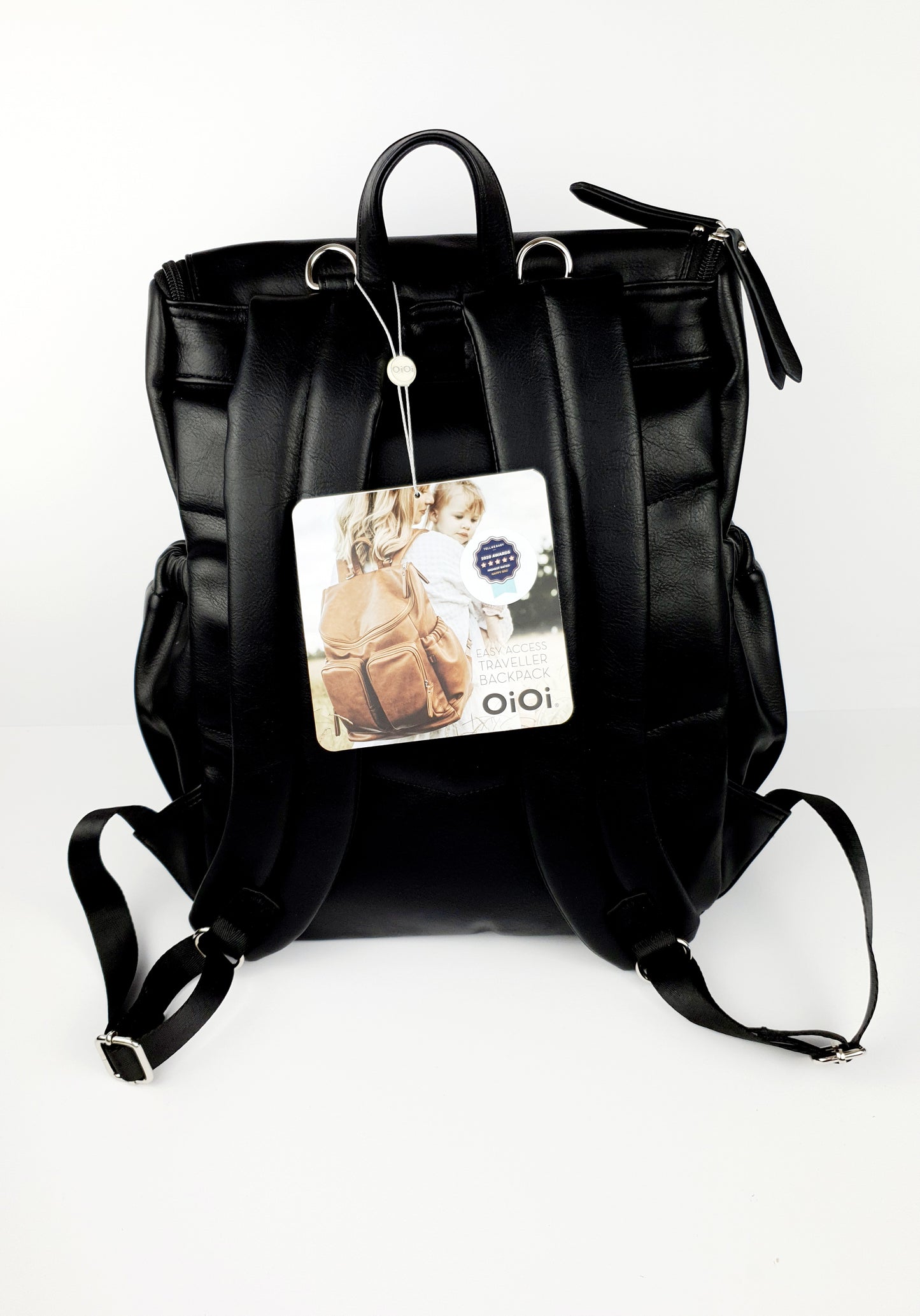 Signature Nappy Backpack - Black Vegan Leather