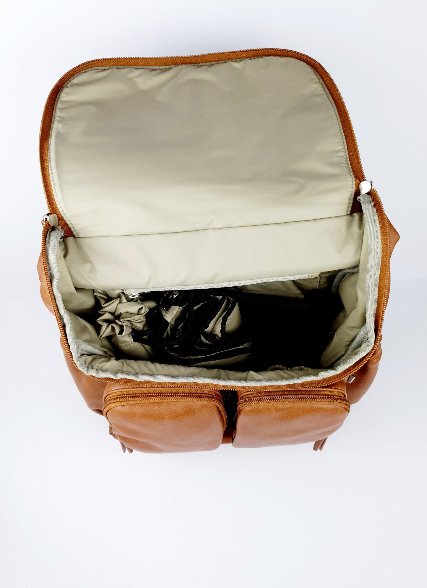 OiOi Faux Leather Baby Changing Backpack -Tan
