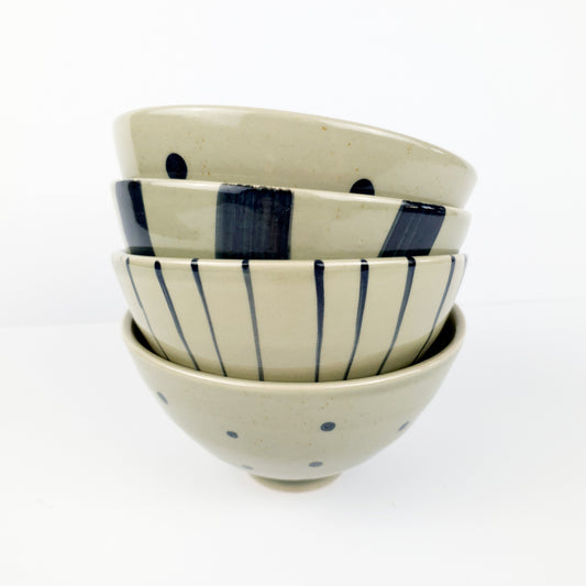 Grey Gift Box of 4 Ceramic Bowls