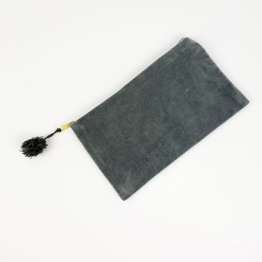 Grey Velvet Cosmetic Bag