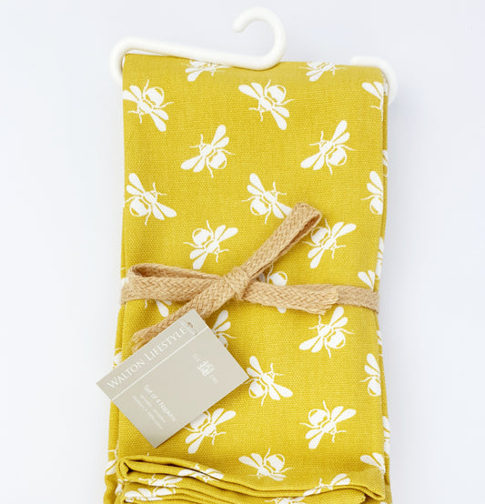Bee Napkins set of 4 Ochre