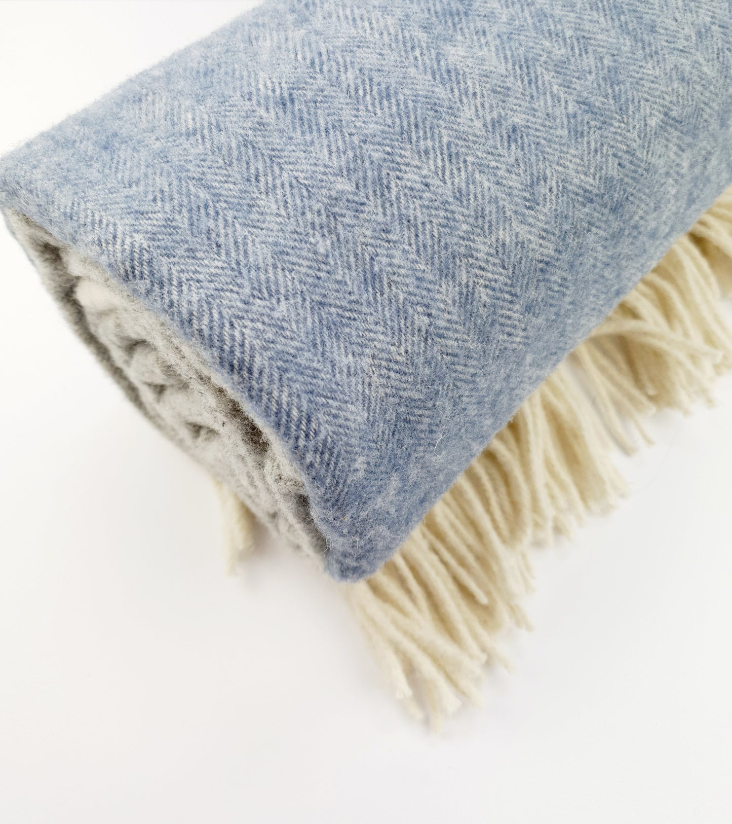 Blue/Grey Stripe Wool Throw