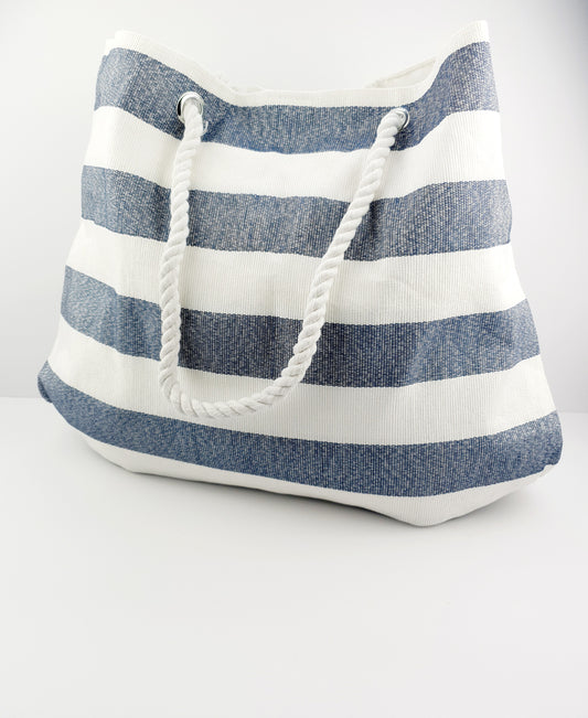Navy/White Beach Bag