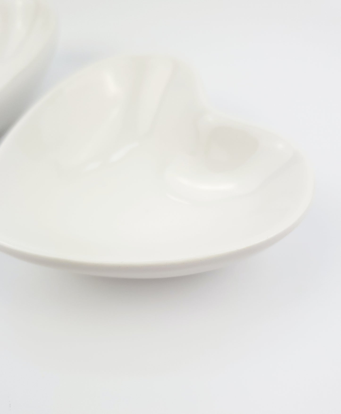 White Heart Trinket Dish Set of 2