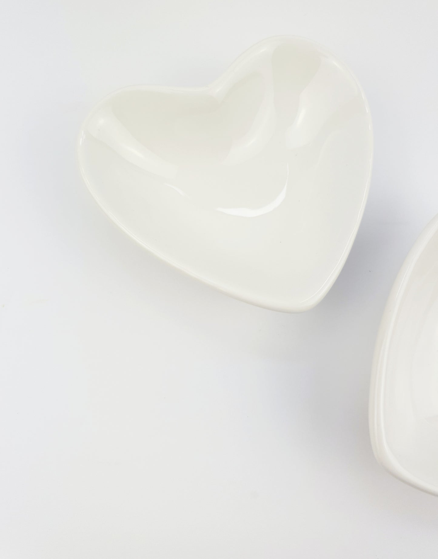White Heart Trinket Dish Set of 2