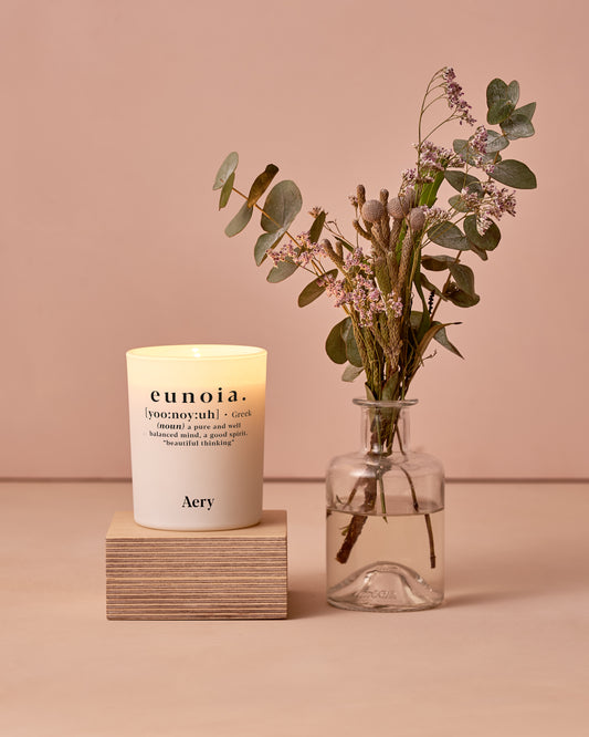 Aery Eunoia candle- Cardamon cedar and Lemon