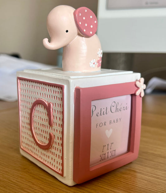 Petit Cherie Pink Ceramic Money Box and photo frame