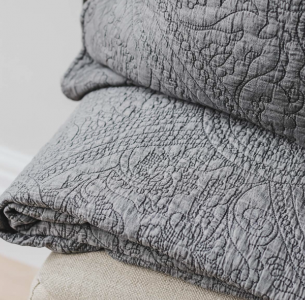 Charcoal Quilted Bedspread