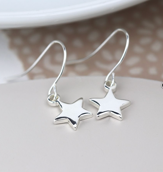 Silver plated star drop earring's