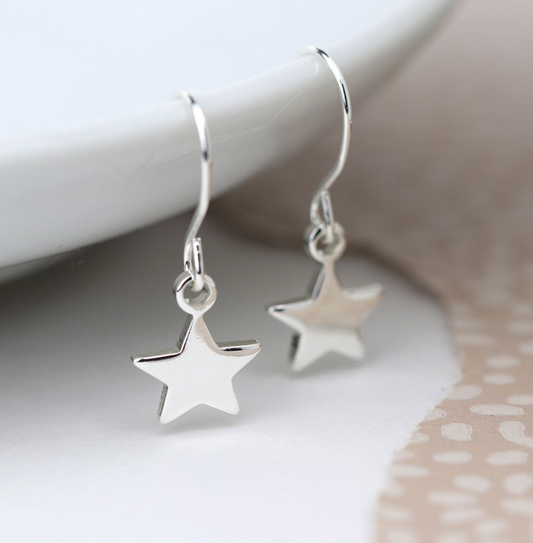Silver plated star drop earring's