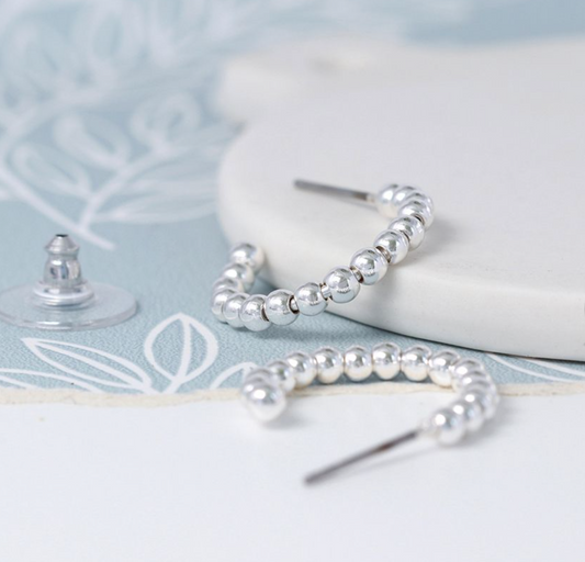 Silver Plated beaded earrings