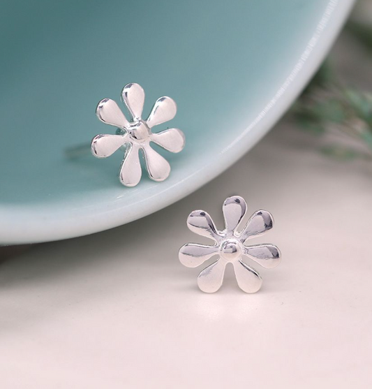 Sterling Silver Daisy Earrings