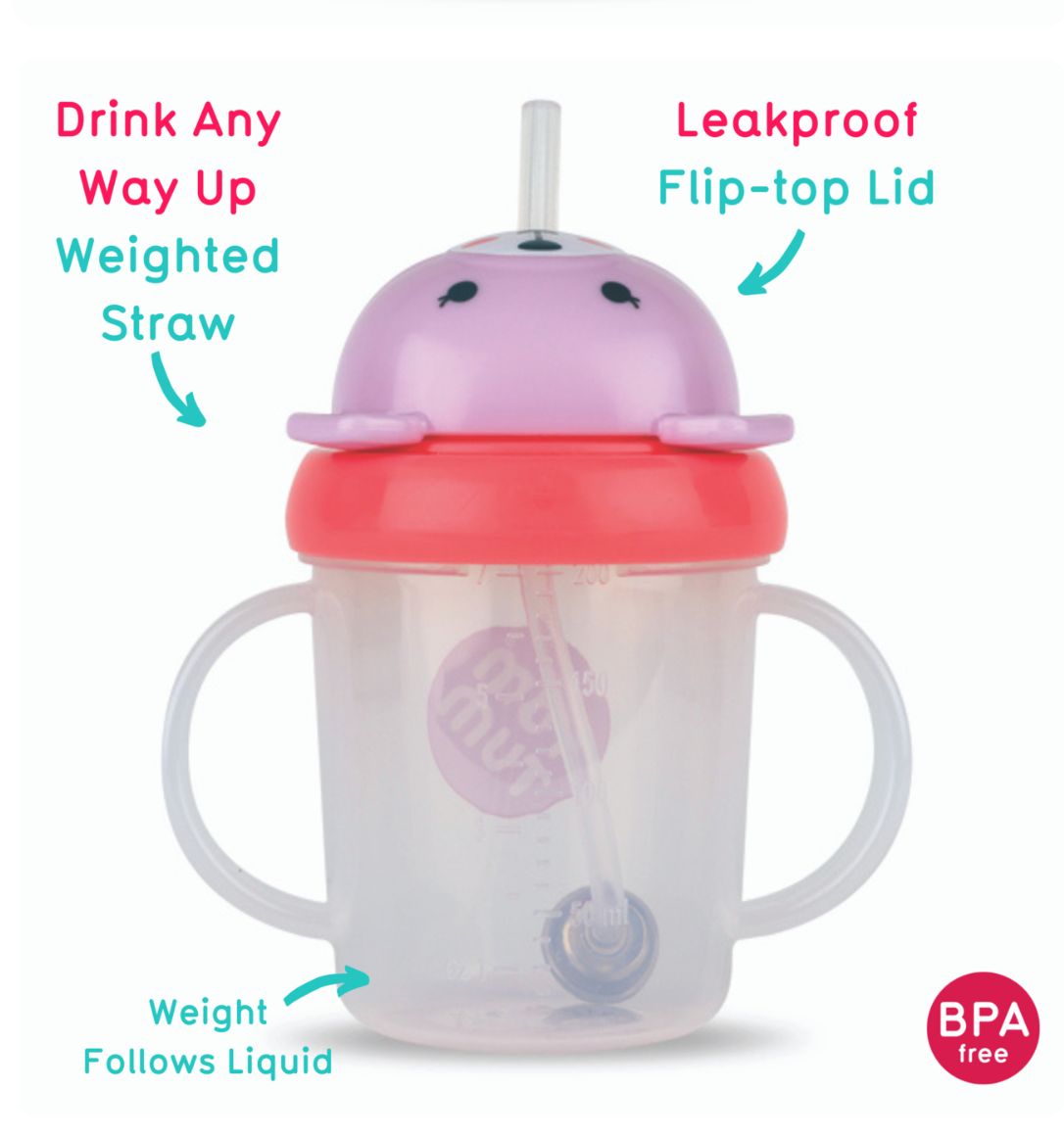 Tum Tum Tippy Up Cup with Weighted Straw (Valve Free), Betsy Bear, 200ml