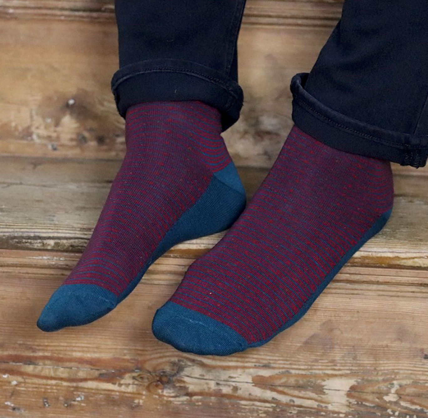 Red & Green Mix Bamboo socks Trio For Men