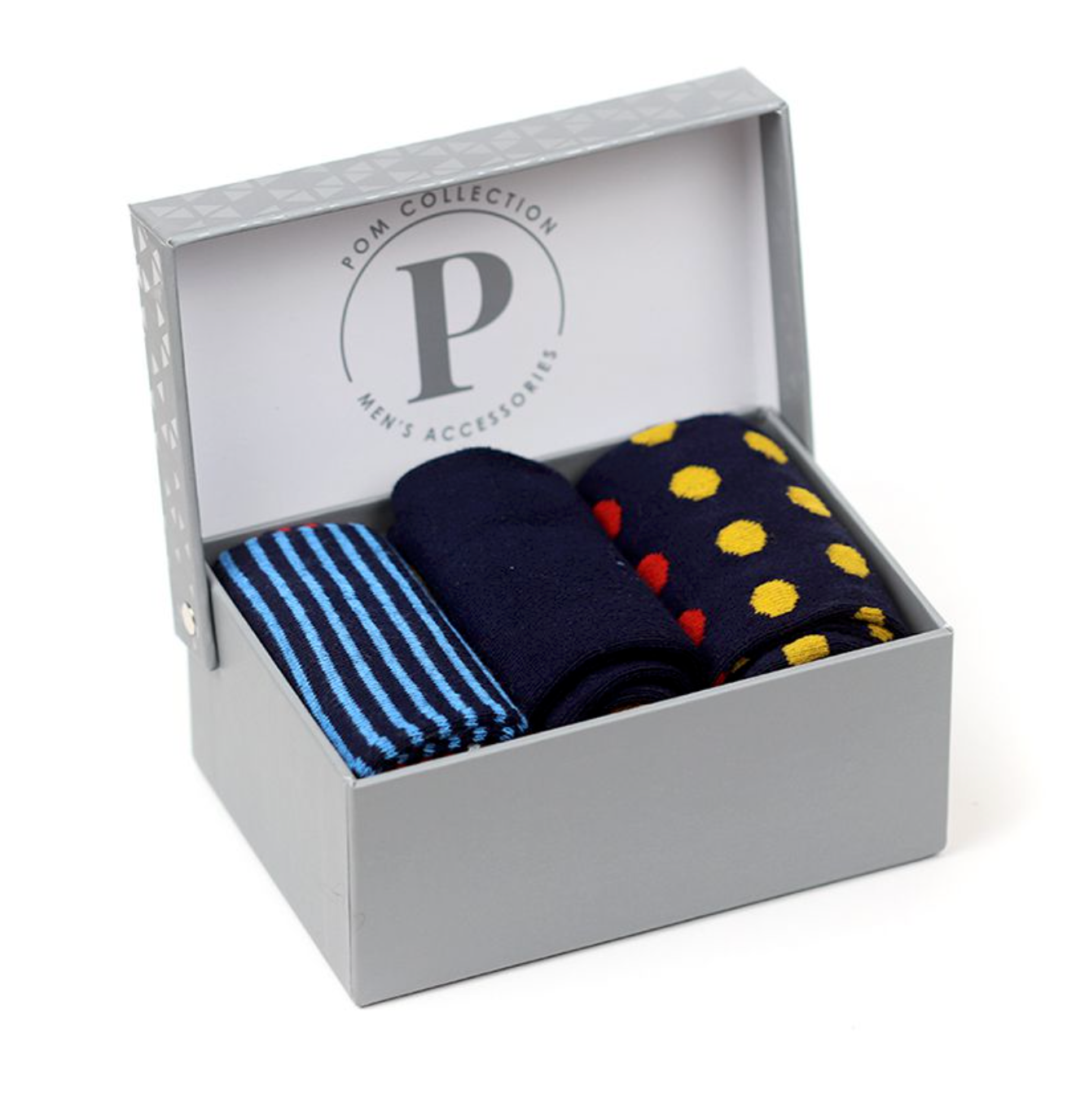 Navy and yellow mix Bamboo socks trio for men