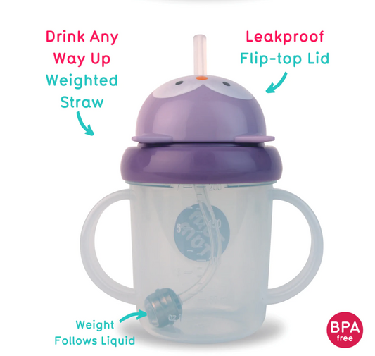 Tum Tum Cup with Weighted Straw (Valve Free), Olivia Owl , 200ml