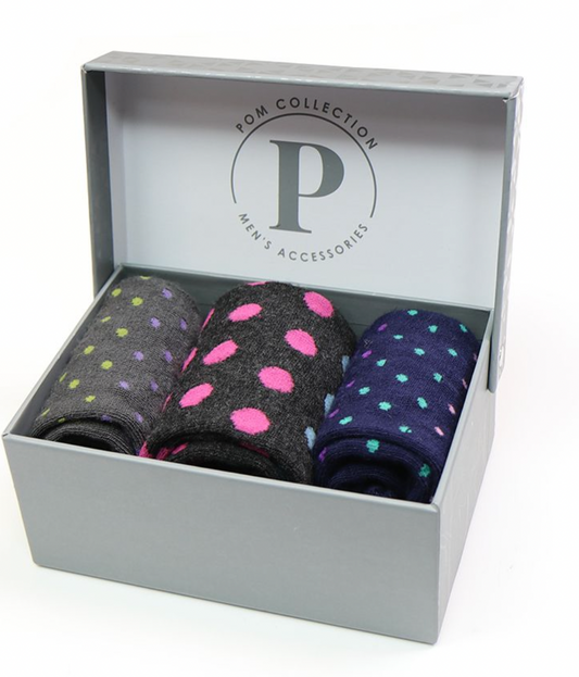 Spotty bamboo sock trio for men