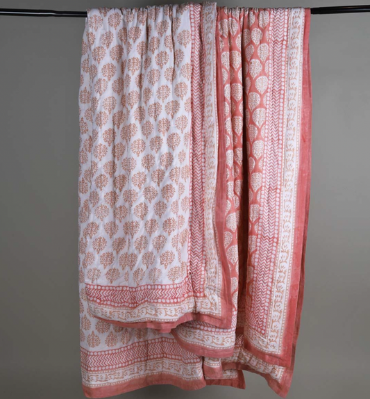 PEACH PINK RAHUL QUILT 250 X 260