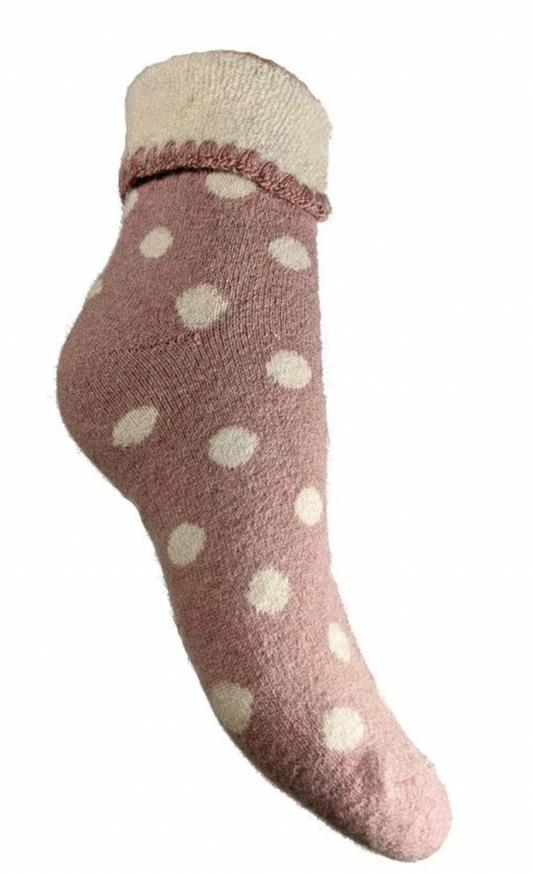 Joya Children's little cuffed socks Pink/cream size 10-13