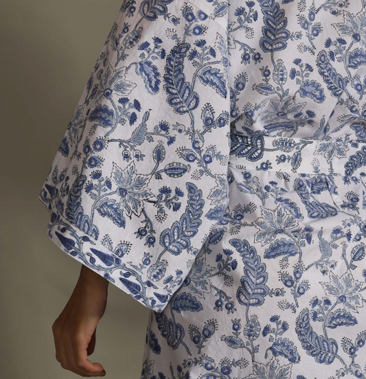 Indigo/Grey Floral Gown