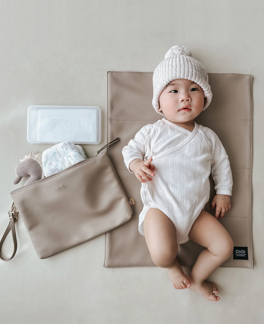Faux Leather changing Pouch Oat