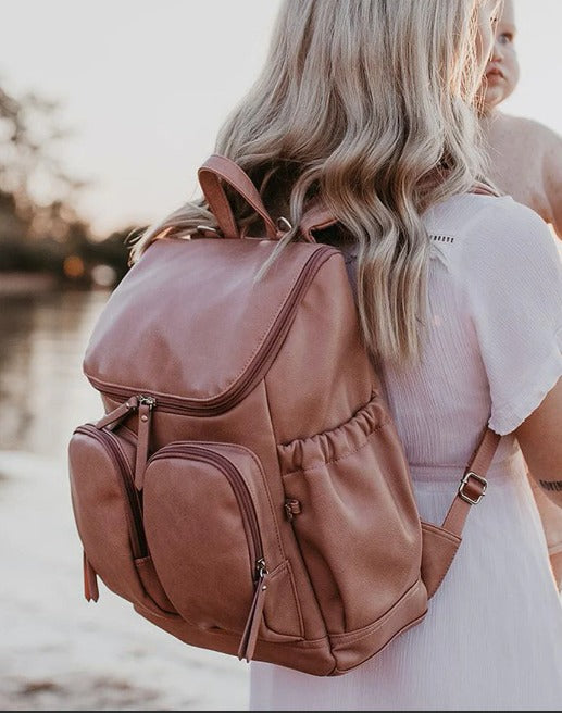 Signature Nappy Backpack - Dusty Rose Vegan Leather