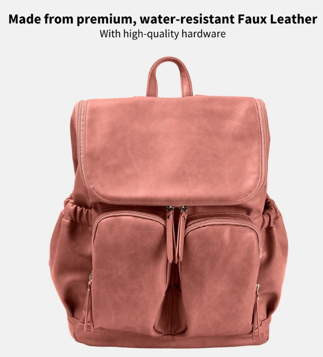Signature Nappy Backpack - Dusty Rose  Vegan Leather