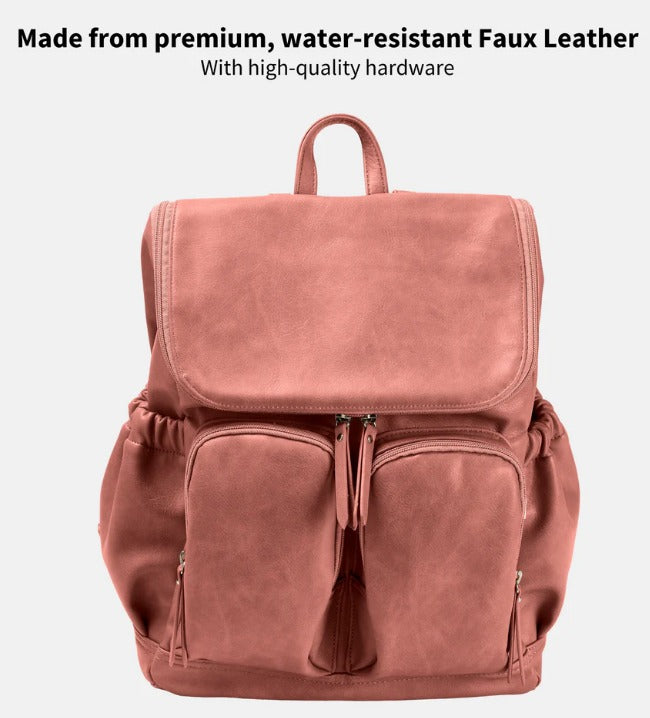 Signature Nappy Backpack - Dusty Rose Vegan Leather